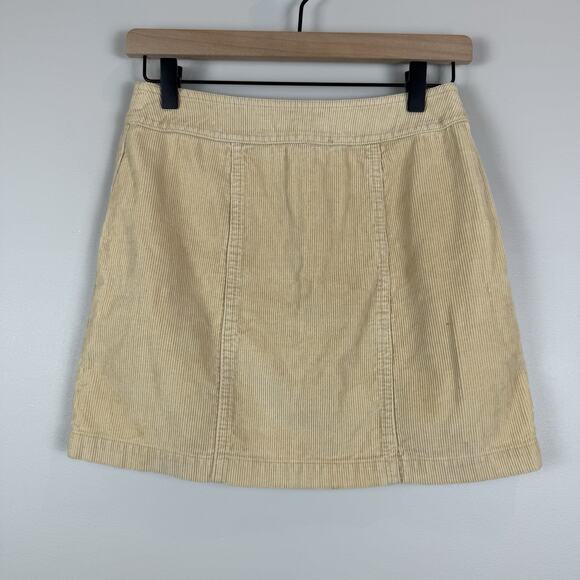 American Eagle Mini Corduroy Skirt Womens 4 Tan Cotton Preppy Y2K Schoolgirl VTG - Picture 1 of 7